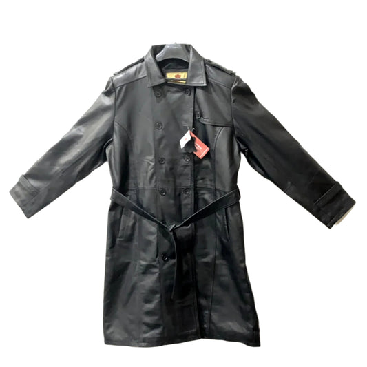 Timeless Black Leather Trench Coat | Effortless Urban Elegance